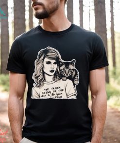 Taylor Swift And Cat Portrait Comfort Color Shirt Black White Design Swiftie Classic