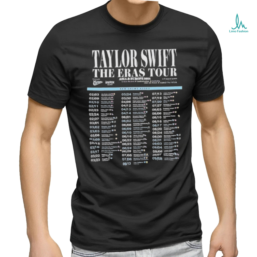 Taylor The Eras Tour Asia And Europe 2024 T shirt Taylor The Eras Tour Asia And Europe 2024 T shirt
