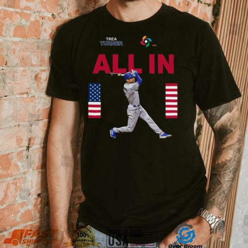 Team Usa Trea Turner All In World Baseball Classic 2023 T shirt