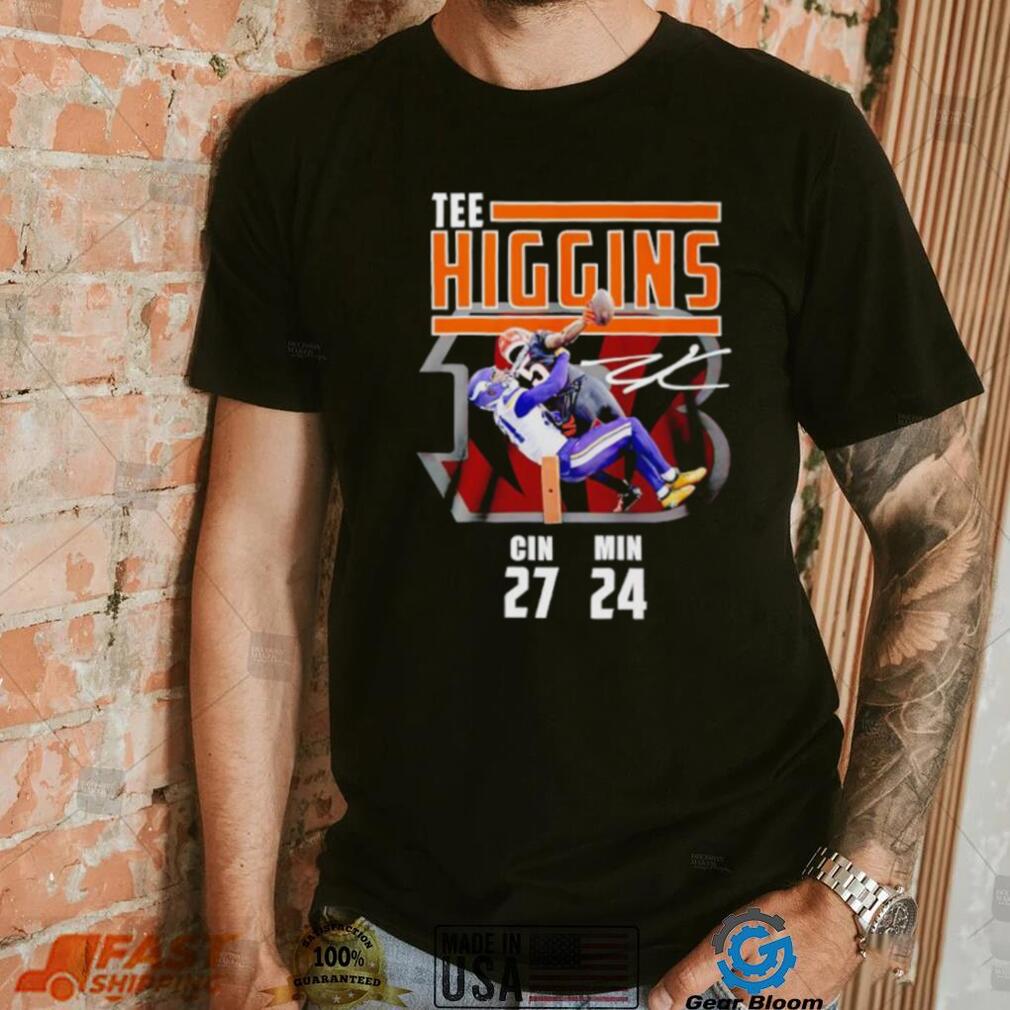 Tee Higgins Gin 27 Min 24 signature shirt Tee Higgins Gin 27 Min 24 signature shirt