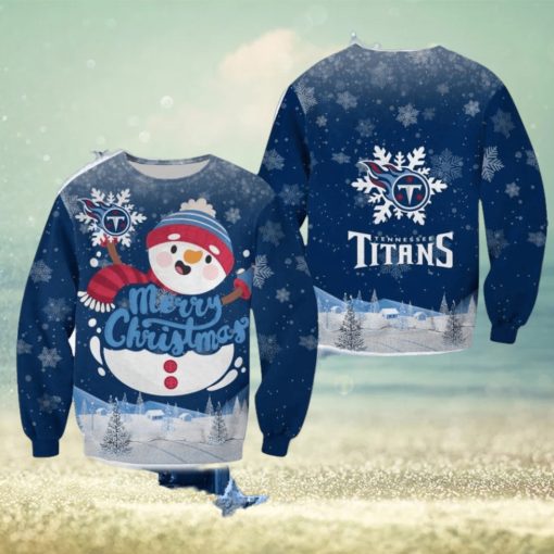 Tennessee Titans Christmas Snowman Cabin Sweater Best For Men And Women Gift