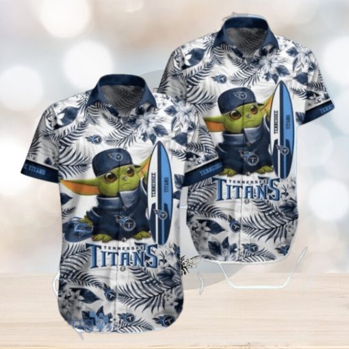 Tennessee Titans NFL Baby Yoda Hawaiian Shirt & Short Style Tropical Pattern Best Gift For Fan