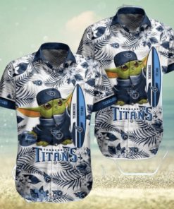 Tennessee Titans NFL Baby Yoda Hawaiian Shirt & Short Style Tropical Pattern Best Gift For Fan