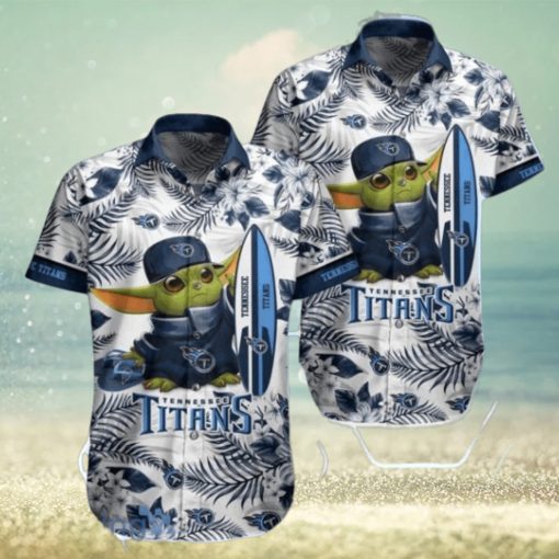 Tennessee Titans NFL Baby Yoda Hawaiian Shirt & Short Style Tropical Pattern Best Gift For Fan