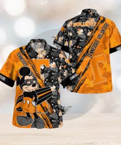 Tennessee Volunteers Mickey Mouse Floral Short Sleeve Hawaii Shirt