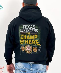 Texas Longhorns Fanatics Branded 2023 Big 12 Football Conference Champions WWE The Champ Is Here Gridiron T Shirt Hoodie Sweater