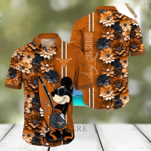 Texas Longhorns Hawaiian Shirt Mickey Love Surfing Trending Summer Gift