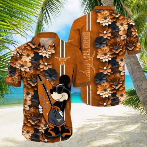 Texas Longhorns Hawaiian Shirt Mickey Love Surfing Trending Summer Gift