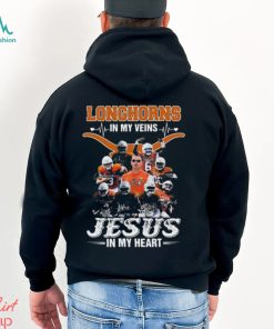 Texas Longhorns In My Veins Jesus In My Heart Signatures Shirt