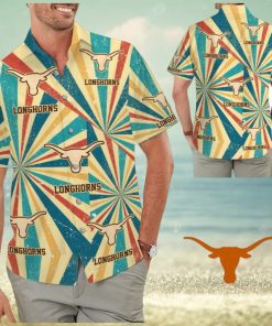 Texas Longhorns Retro Vintage Style Tropical Hawaiian Shirts for Summer Vacation