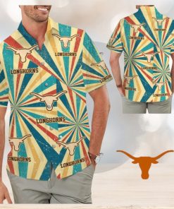 Texas Longhorns Retro Vintage Style Tropical Hawaiian Shirts for Summer Vacation