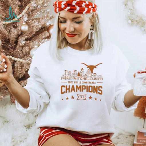 Texas Longhorns Skyline Players Name 2023 Big 12 Conference Football Champions Skyline Shirt