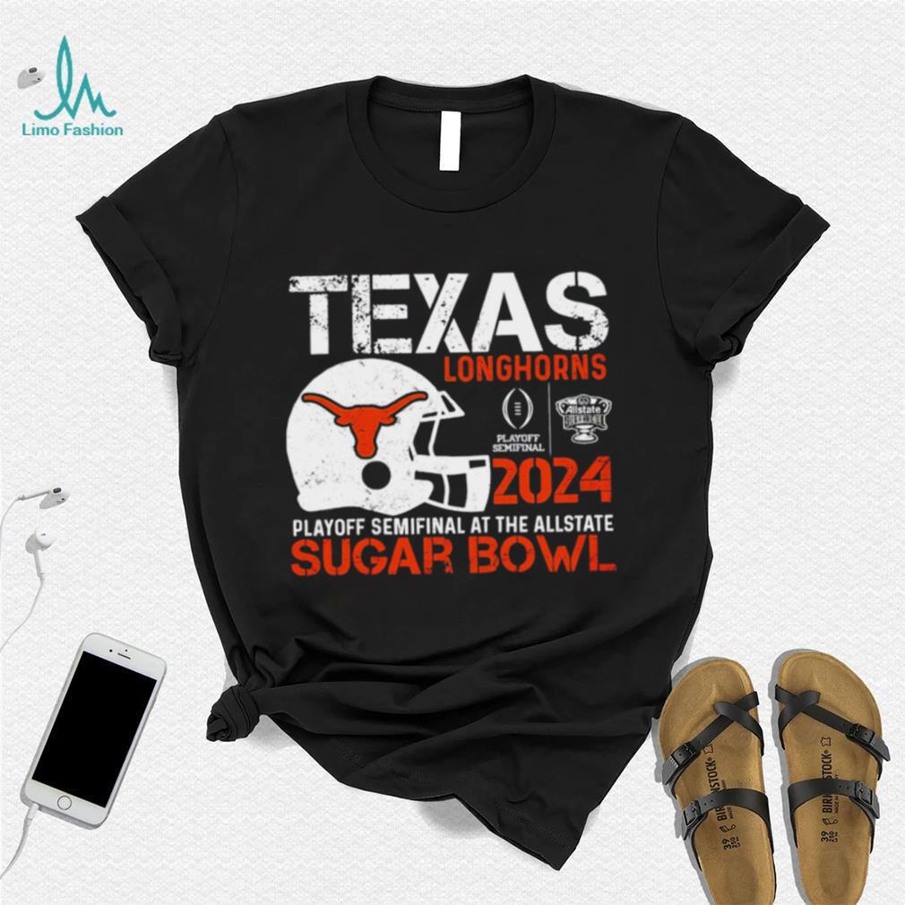 Texas Longhorns football 2024 playoff semifinal at the Allstate Sugar Bowl helmet logo shirt Texas Longhorns football 2024 playoff semifinal at the Allstate Sugar Bowl helmet logo shirt