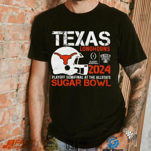 Texas Longhorns football 2024 playoff semifinal at the Allstate Sugar Bowl helmet logo shirt