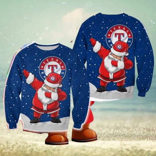 Texas Rangers Christmas Dab Santa Ugly Sweater For Fans AOP Gift Holidays