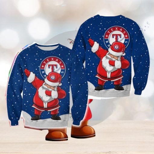 Texas Rangers Christmas Dab Santa Ugly Sweater For Fans AOP Gift Holidays