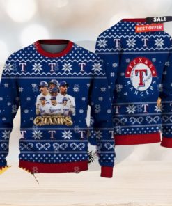 Texas Rangers MLB 2023 World Series Champions Xmas Holiday Ugly Christmas Sweater