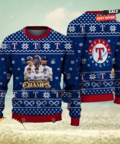 Texas Rangers MLB 2023 World Series Champions Xmas Holiday Ugly Christmas Sweater