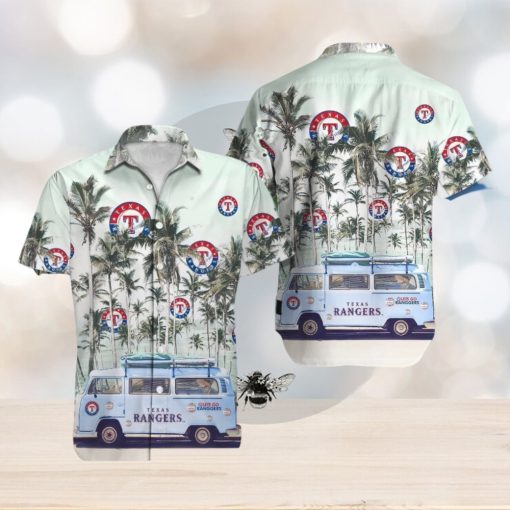 Texas Rangers MLB Coconut Car Pattern Hawaiian Shirt