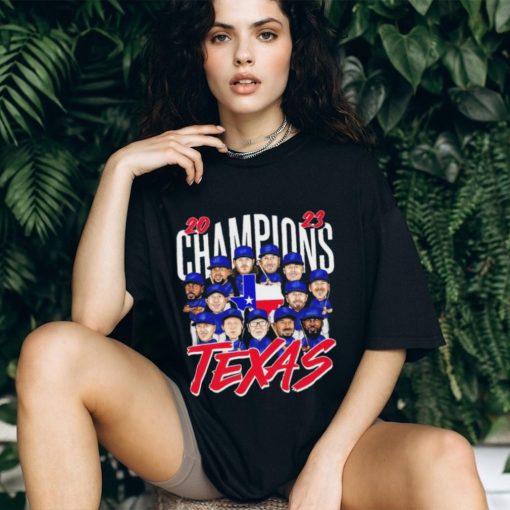 Texas Rangers baseball team 2023 Champions Texas state cartoon shirt