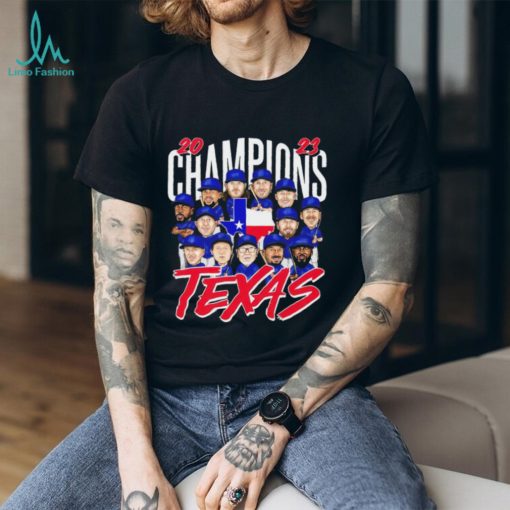 Texas Rangers baseball team 2023 Champions Texas state cartoon shirt