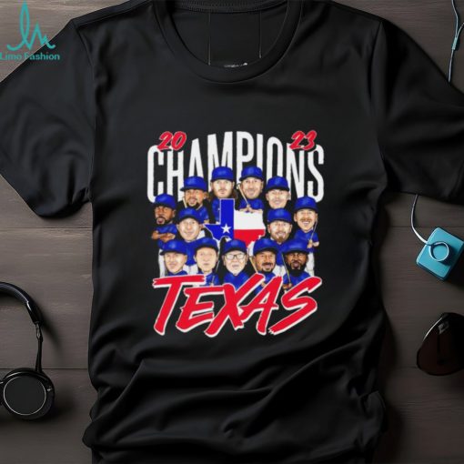 Texas Rangers baseball team 2023 Champions Texas state cartoon shirt
