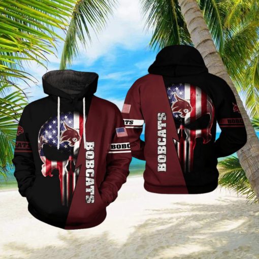 Texas State Bobcats NCAA US Flag Skull 3D Printed Hoodie
