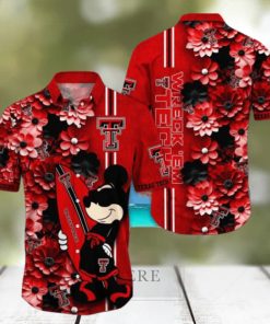 Texas Tech Red Raiders Hawaiian Shirt Mickey Love Surfing Trending Summer Gift