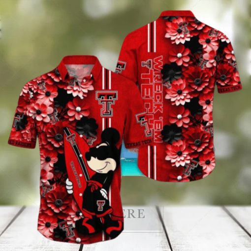 Texas Tech Red Raiders Hawaiian Shirt Mickey Love Surfing Trending Summer Gift