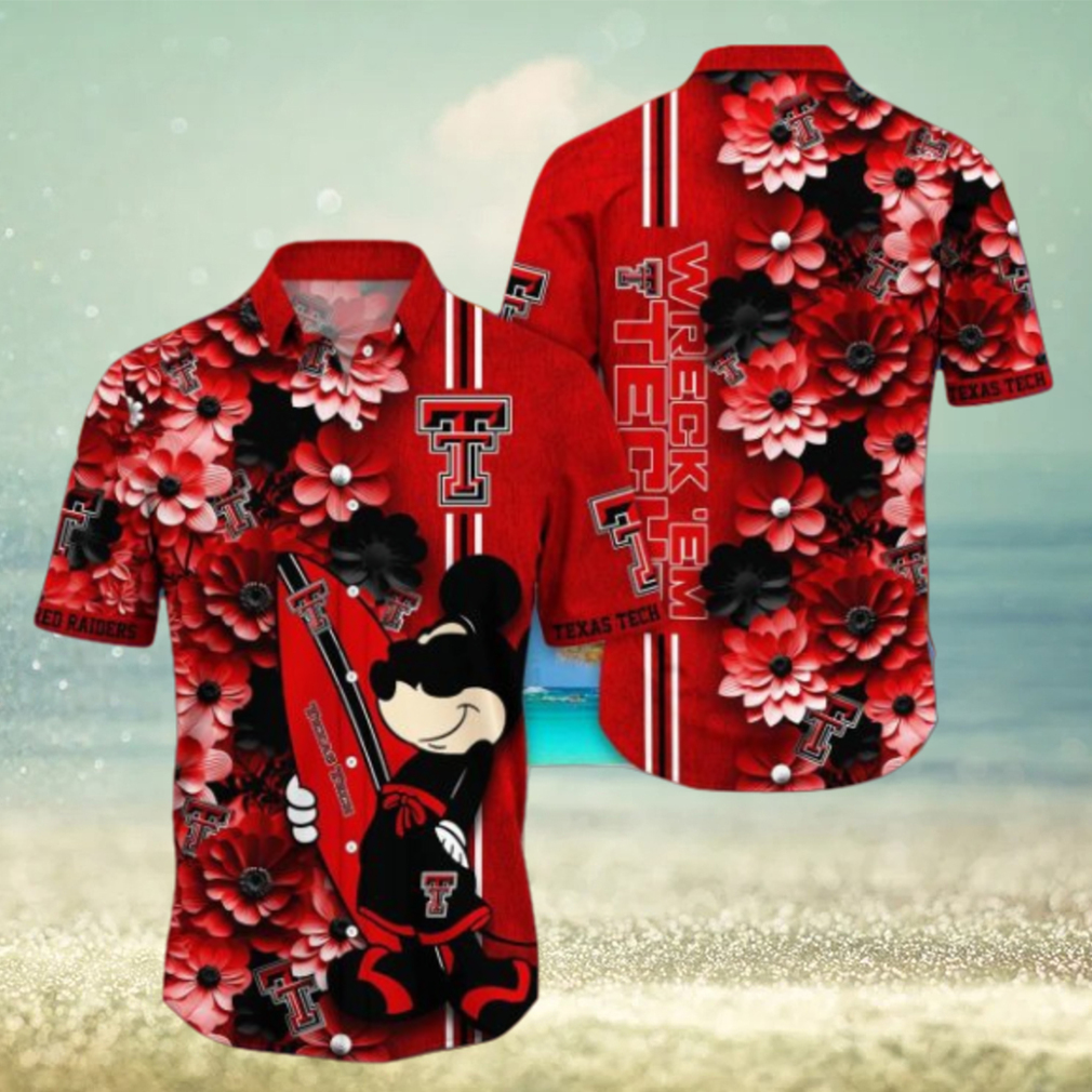 Texas Tech Red Raiders Hawaiian Shirt Mickey Love Surfing Trending Summer Gift Texas Tech Red Raiders Hawaiian Shirt Mickey Love Surfing Trending Summer Gift