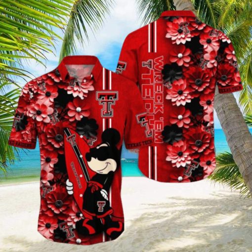 Texas Tech Red Raiders Hawaiian Shirt Mickey Love Surfing Trending Summer Gift