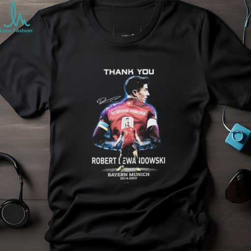 Thank You Robert Lewandowski Bayern Munich 2014 2022 Signature Graphic T Shirt