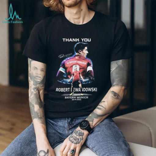 Thank You Robert Lewandowski Bayern Munich 2014 2022 Signature Graphic T Shirt