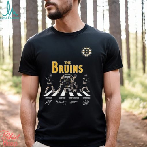 The Boston Bruins Cam Neely Bobby Orr Gerry Cheevers Ray Bourque Abbey Road Signatures 2023 T Shirt