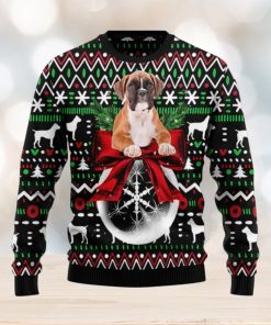 The Boxer Puppy Xmas Christmas Ugly Sweater 3D