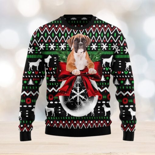 The Boxer Puppy Xmas Christmas Ugly Sweater 3D