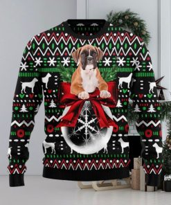 The Boxer Puppy Xmas Christmas Ugly Sweater 3D