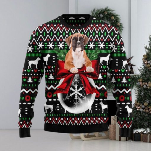 The Boxer Puppy Xmas Christmas Ugly Sweater 3D