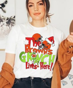 The Browns Grinch Lives Here Christmas Shirt