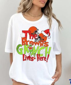 The Browns Grinch Lives Here Christmas Shirt