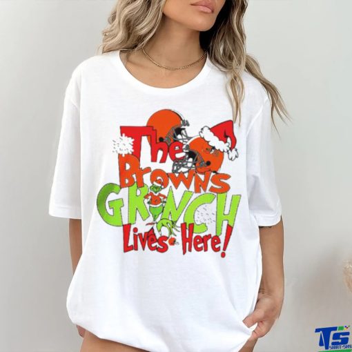 The Browns Grinch Lives Here Christmas Shirt