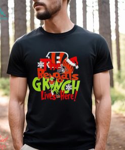 The Cincinnati Bengals football Grinch lives here Merry Christmas shirt