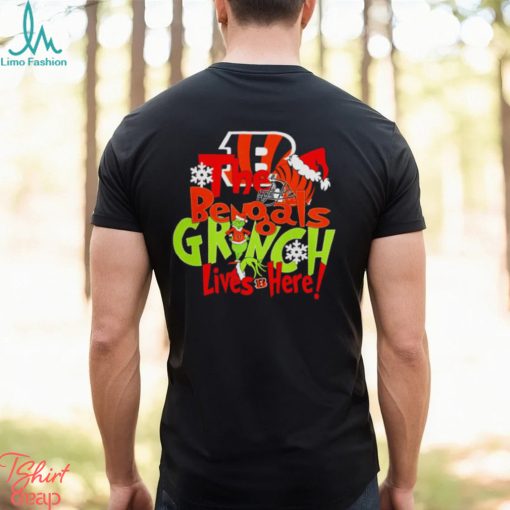 The Cincinnati Bengals football Grinch lives here Merry Christmas shirt