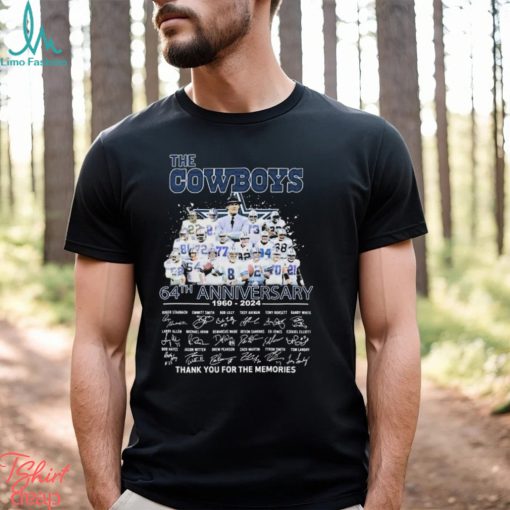 The Dallas Cowboys 64th Anniversary 1960 2024 Thank You The Memories Signatures Shirt