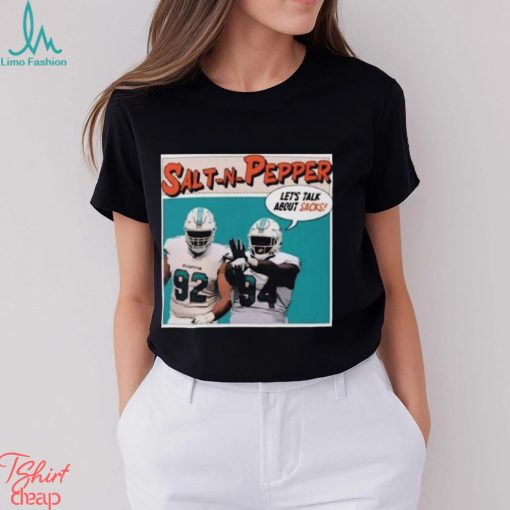 The Drunken Dolphin Salt N Pepper Let’s Talk About Sacks Shirt