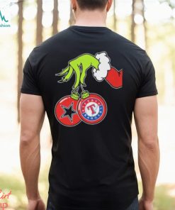 The Grinch Hand Hold Dallas Cowboys And Texas Rangers T Shirt