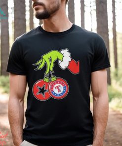 The Grinch Hand Hold Dallas Cowboys And Texas Rangers T Shirt