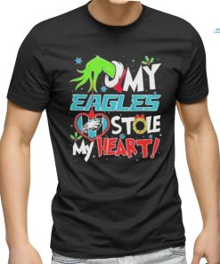 The Grinch Hand Hold Philadelphia Football Stole My Heart Christmas Shirt