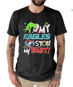 The Grinch Hand Hold Philadelphia Football Stole My Heart Christmas Shirt