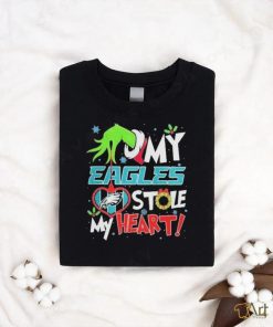 The Grinch Hand Hold Philadelphia Football Stole My Heart Christmas Shirt